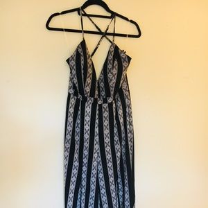 Women black and white jumpsuit